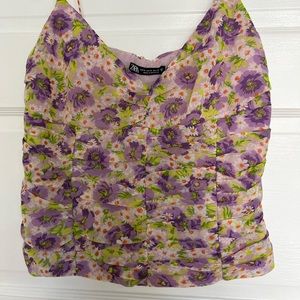 Zara purple floral top